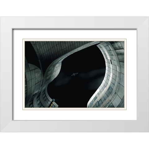 Open Space White Modern Wood Framed Art Print with Double Matting by Ruckert, Stephan