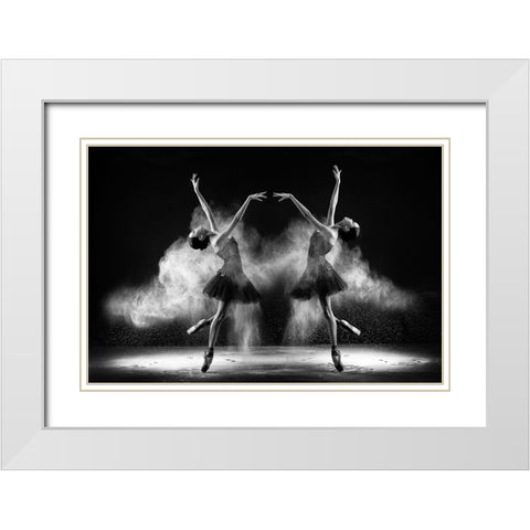Double Bends White Modern Wood Framed Art Print with Double Matting by Bunjamin (Abe), Antonyus