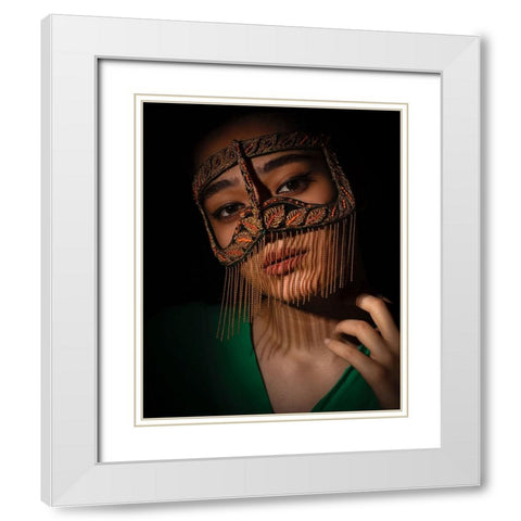 Minstrel White Modern Wood Framed Art Print with Double Matting by Keramati, Saeed