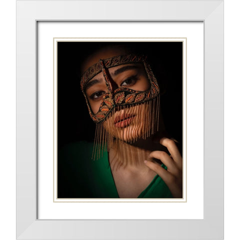 Minstrel White Modern Wood Framed Art Print with Double Matting by Keramati, Saeed