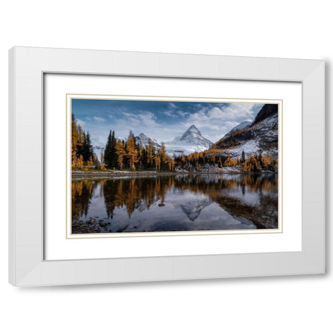 Sunburst Lake White Modern Wood Framed Art Print with Double Matting by Wei, Willa