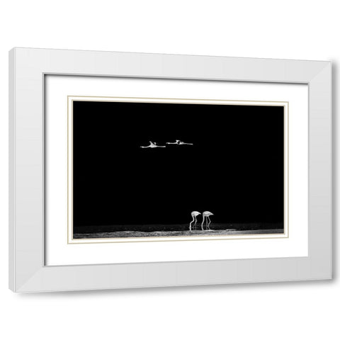 The World Of Couples White Modern Wood Framed Art Print with Double Matting by Jin, Jie