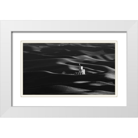 The Farm Land White Modern Wood Framed Art Print with Double Matting by Donnahom