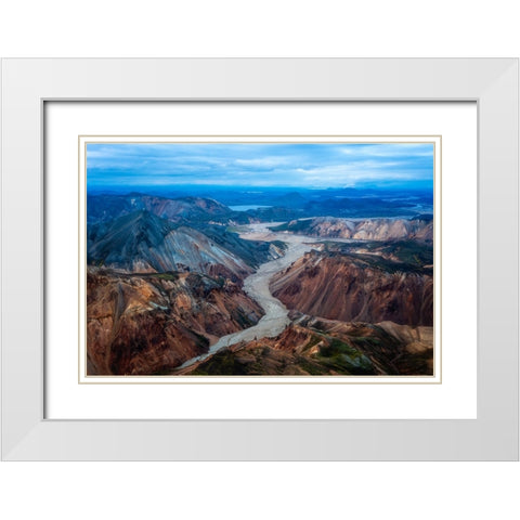 Landmannalaugar White Modern Wood Framed Art Print with Double Matting by Bian, James