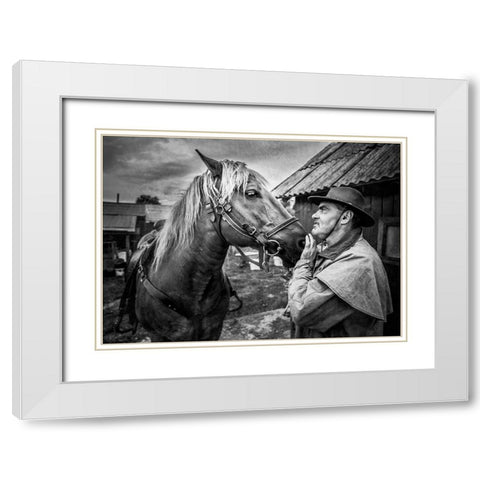 Real Feelings White Modern Wood Framed Art Print with Double Matting by Girmencea, Robert