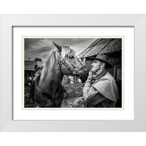 Real Feelings White Modern Wood Framed Art Print with Double Matting by Girmencea, Robert