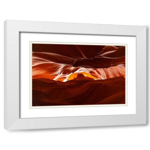 Antelope Canyon White Modern Wood Framed Art Print with Double Matting by Huang, Johnson