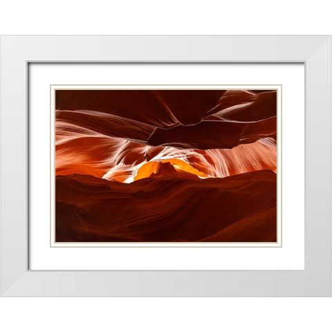 Antelope Canyon White Modern Wood Framed Art Print with Double Matting by Huang, Johnson