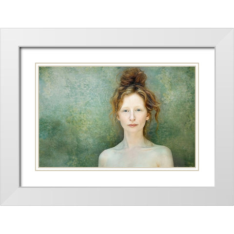 Lucy I White Modern Wood Framed Art Print with Double Matting by Kenp