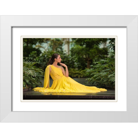 Greek Queen In Yellow White Modern Wood Framed Art Print with Double Matting by Belal, Ahmad