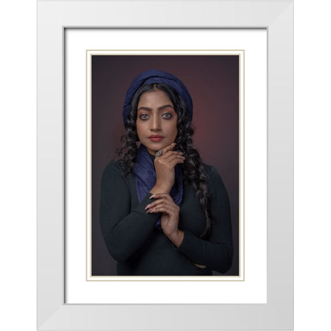 IVlina White Modern Wood Framed Art Print with Double Matting by Chattopadhyay, Debasish