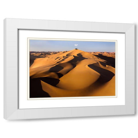A Sand Volcano White Modern Wood Framed Art Print with Double Matting by Liao, Yuhan