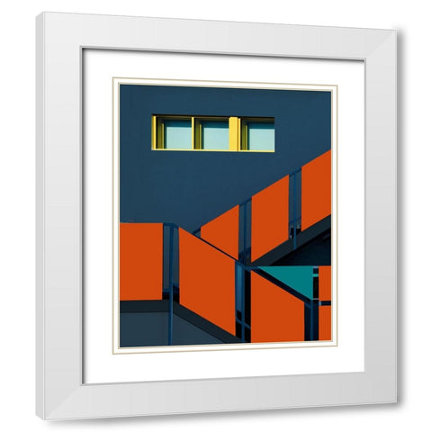 Facade - Downtown Los Angeles California White Modern Wood Framed Art Print with Double Matting by Orbach, Arnon