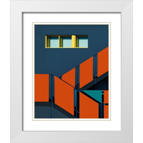 Facade - Downtown Los Angeles California White Modern Wood Framed Art Print with Double Matting by Orbach, Arnon