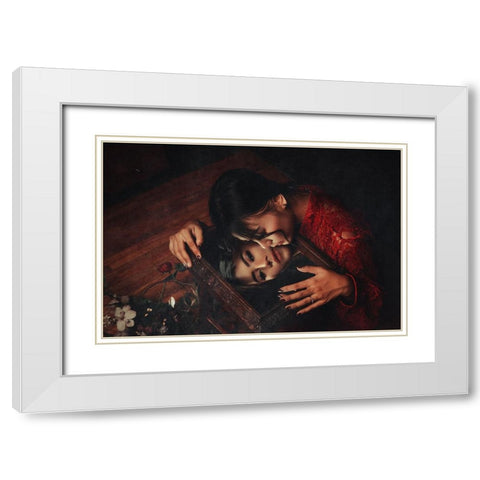 Ngaca White Modern Wood Framed Art Print with Double Matting by Abdillah, Djayent