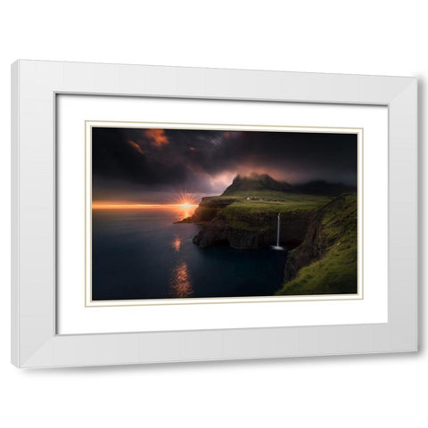 Maolafossur White Modern Wood Framed Art Print with Double Matting by Nienartowicz, Karol