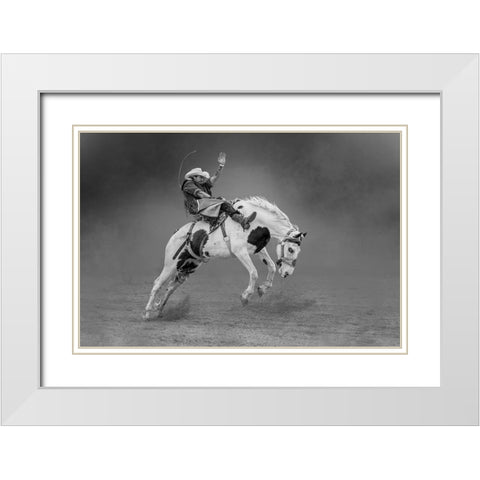Get Off Me! White Modern Wood Framed Art Print with Double Matting by Ni, Xiaolin