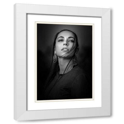 Ritratto Di Valentina White Modern Wood Framed Art Print with Double Matting by Fidanza, Toni