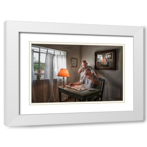 Mysteries Of Reality White Modern Wood Framed Art Print with Double Matting by Wolfgang Muller, Hans