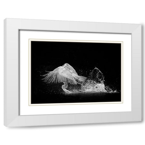 N/A White Modern Wood Framed Art Print with Double Matting by Li, Alex