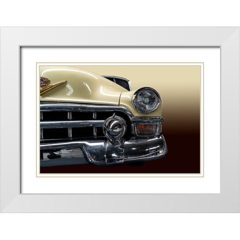 The Beige Cadillac White Modern Wood Framed Art Print with Double Matting by Weber, Roland