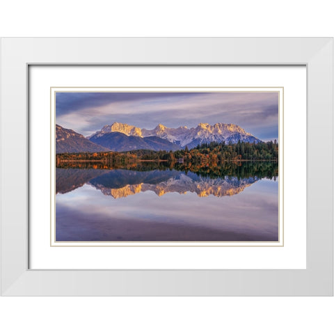 Autumn Lake White Modern Wood Framed Art Print with Double Matting by Maier, Norbert