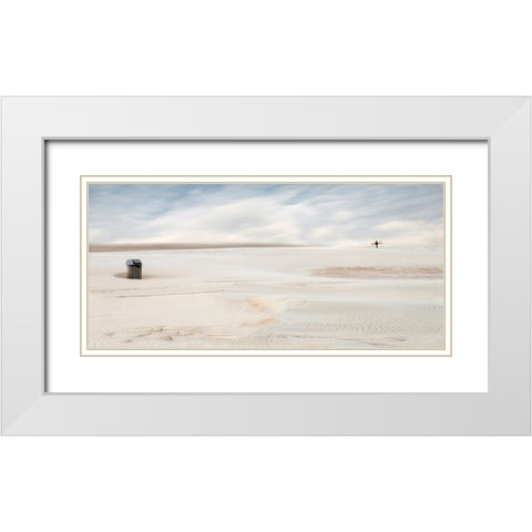 Lonely Surfer White Modern Wood Framed Art Print with Double Matting by Claes, Gilbert