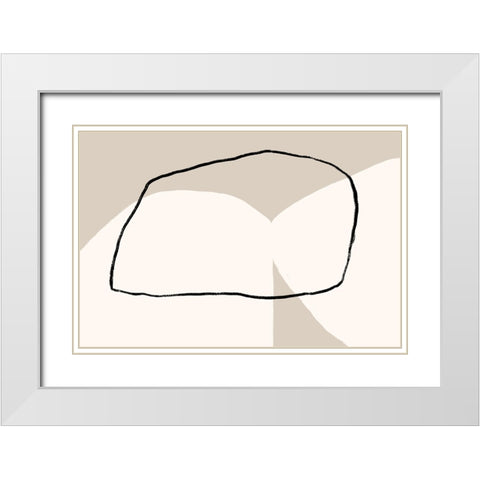 Abstractions No 1 White Modern Wood Framed Art Print with Double Matting by uplusmestudio