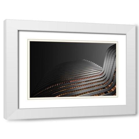 The Wave White Modern Wood Framed Art Print with Double Matting by Endermann, Rolf
