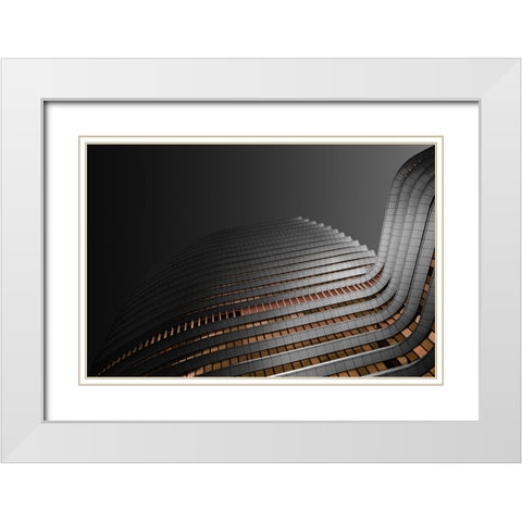 The Wave White Modern Wood Framed Art Print with Double Matting by Endermann, Rolf