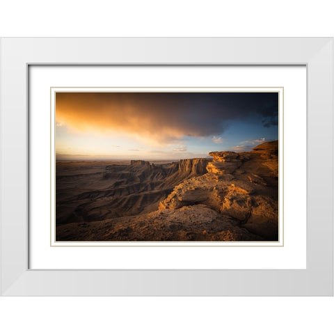 The First Light White Modern Wood Framed Art Print with Double Matting by Wei, Willa