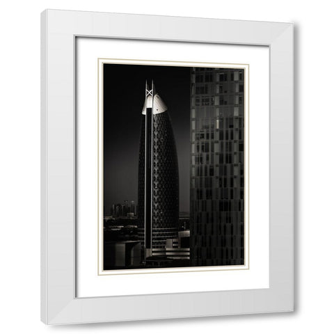 Textured  - Dubai White Modern Wood Framed Art Print with Double Matting by Mathew, Jobin