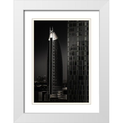 Textured  - Dubai White Modern Wood Framed Art Print with Double Matting by Mathew, Jobin