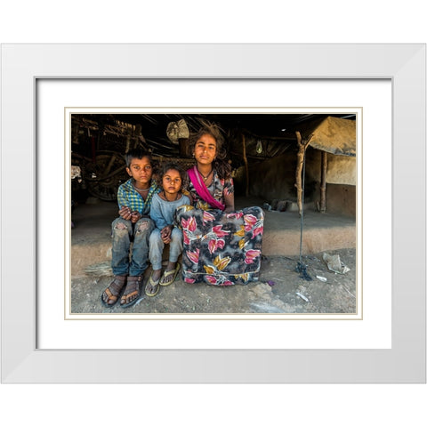Nomadic Brothers And Sisters White Modern Wood Framed Art Print with Double Matting by Damico, Giuseppe