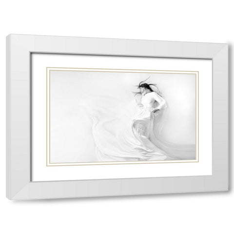 Dance In The Light White Modern Wood Framed Art Print with Double Matting by Taghipour, Marjan