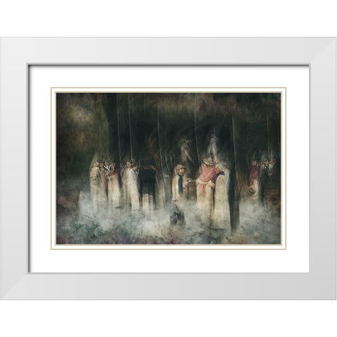 The Public White Modern Wood Framed Art Print with Double Matting by Van Der, Jan