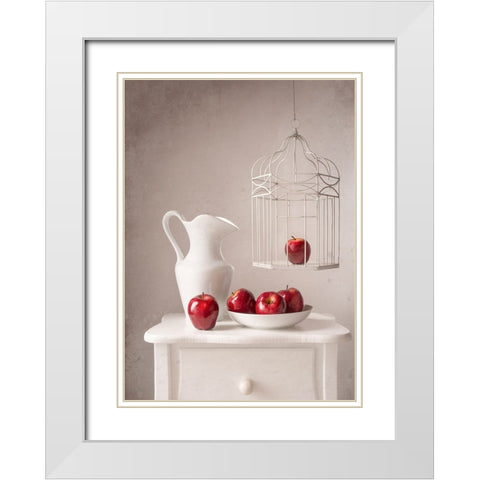 Apple Dream White Modern Wood Framed Art Print with Double Matting by Perfoncio, Margareth