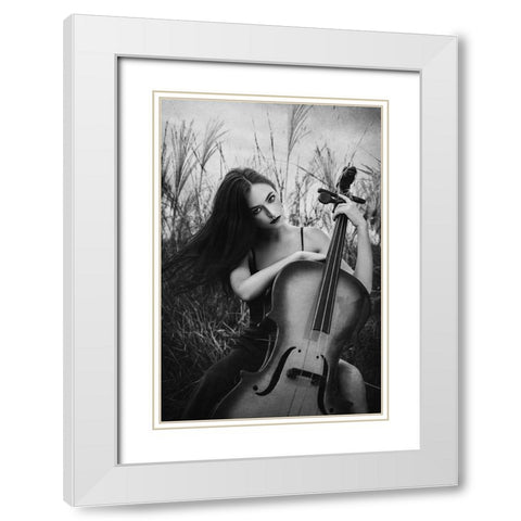 Evora White Modern Wood Framed Art Print with Double Matting by Abdillah, Djayent