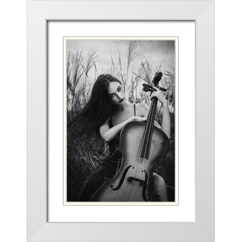 Evora White Modern Wood Framed Art Print with Double Matting by Abdillah, Djayent