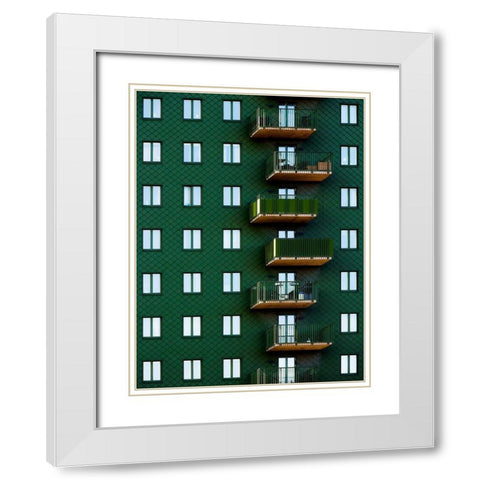 Snaky White Modern Wood Framed Art Print with Double Matting by Surleac, Marius