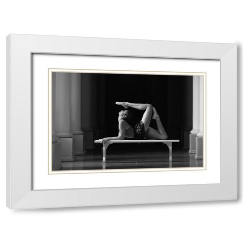 Untitled White Modern Wood Framed Art Print with Double Matting by Kapsha, Eduards