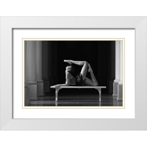 Untitled White Modern Wood Framed Art Print with Double Matting by Kapsha, Eduards