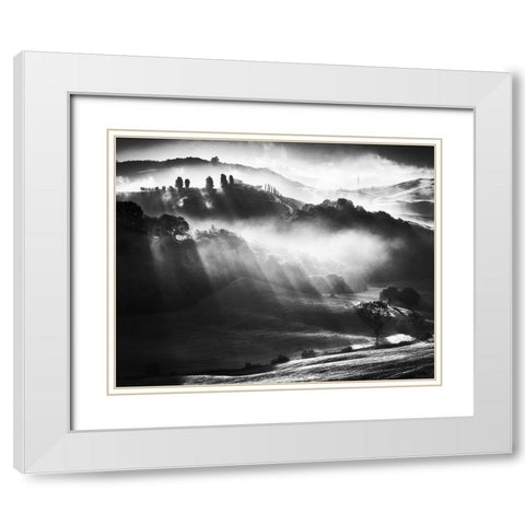 Sunrise White Modern Wood Framed Art Print with Double Matting by Prioteasa, Sebastian