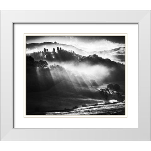Sunrise White Modern Wood Framed Art Print with Double Matting by Prioteasa, Sebastian