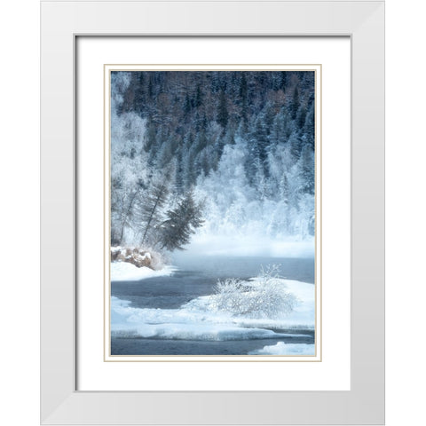 Iceworld White Modern Wood Framed Art Print with Double Matting by Hao, Damon
