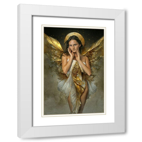Goldenangel White Modern Wood Framed Art Print with Double Matting by Egger, Marcel