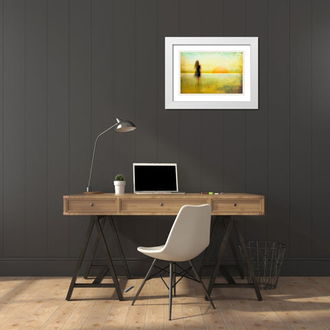 A New Begin White Modern Wood Framed Art Print with Double Matting by Jacobs, Rudi