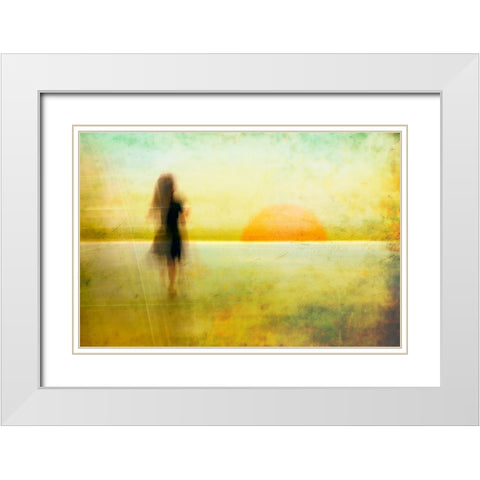 A New Begin White Modern Wood Framed Art Print with Double Matting by Jacobs, Rudi