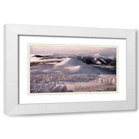 Morning Snow Monsters 2 White Modern Wood Framed Art Print with Double Matting by Kimura, Yuta