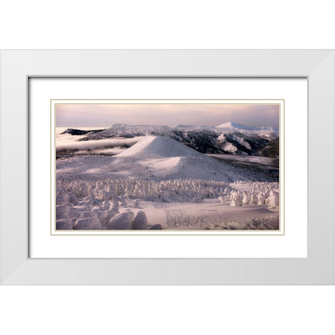 Morning Snow Monsters 2 White Modern Wood Framed Art Print with Double Matting by Kimura, Yuta